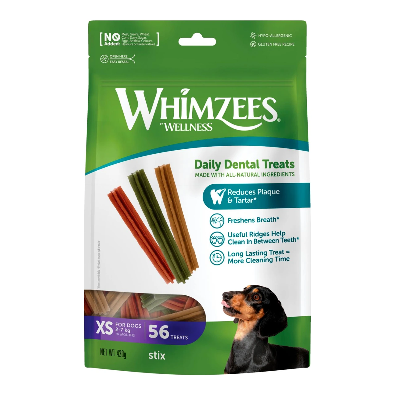 Whimzees Stix XS tandtyggepinde til hund 56 stk 420 g
